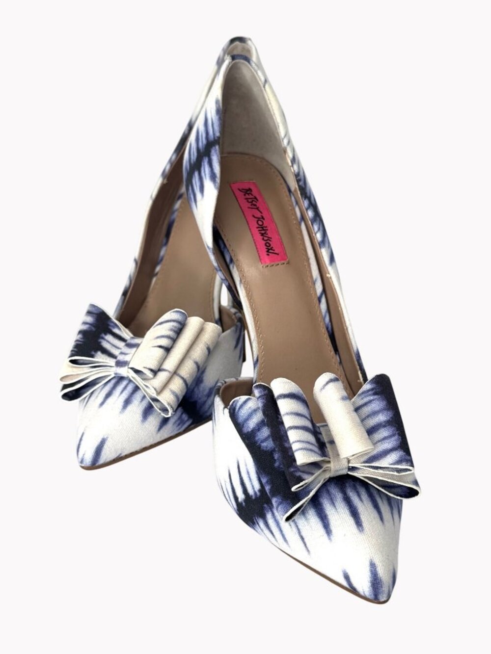Betsey Johnson Prince Pumps Bow Heels Womens Size 10 Pointed Toe Stiletto